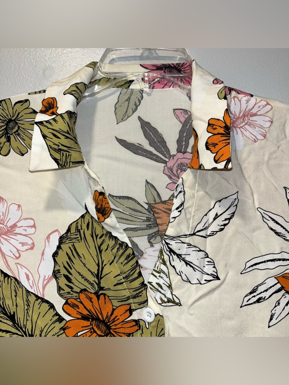 EUC Cupshe Size XS Tropical Floral Button-Up Swim Coverup - Picture 4 of 7